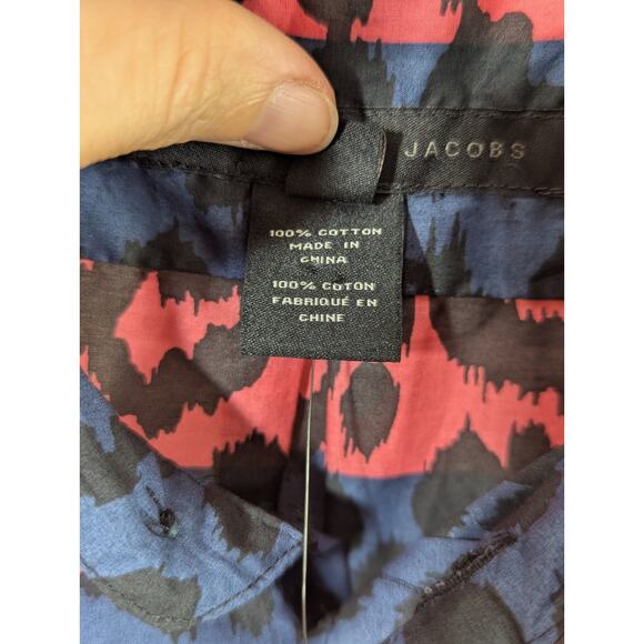 Pink & Navy Leopard Print Cotton Short Sleeve Size L by Marc by Marc Jacobs - Picture 4 of 11